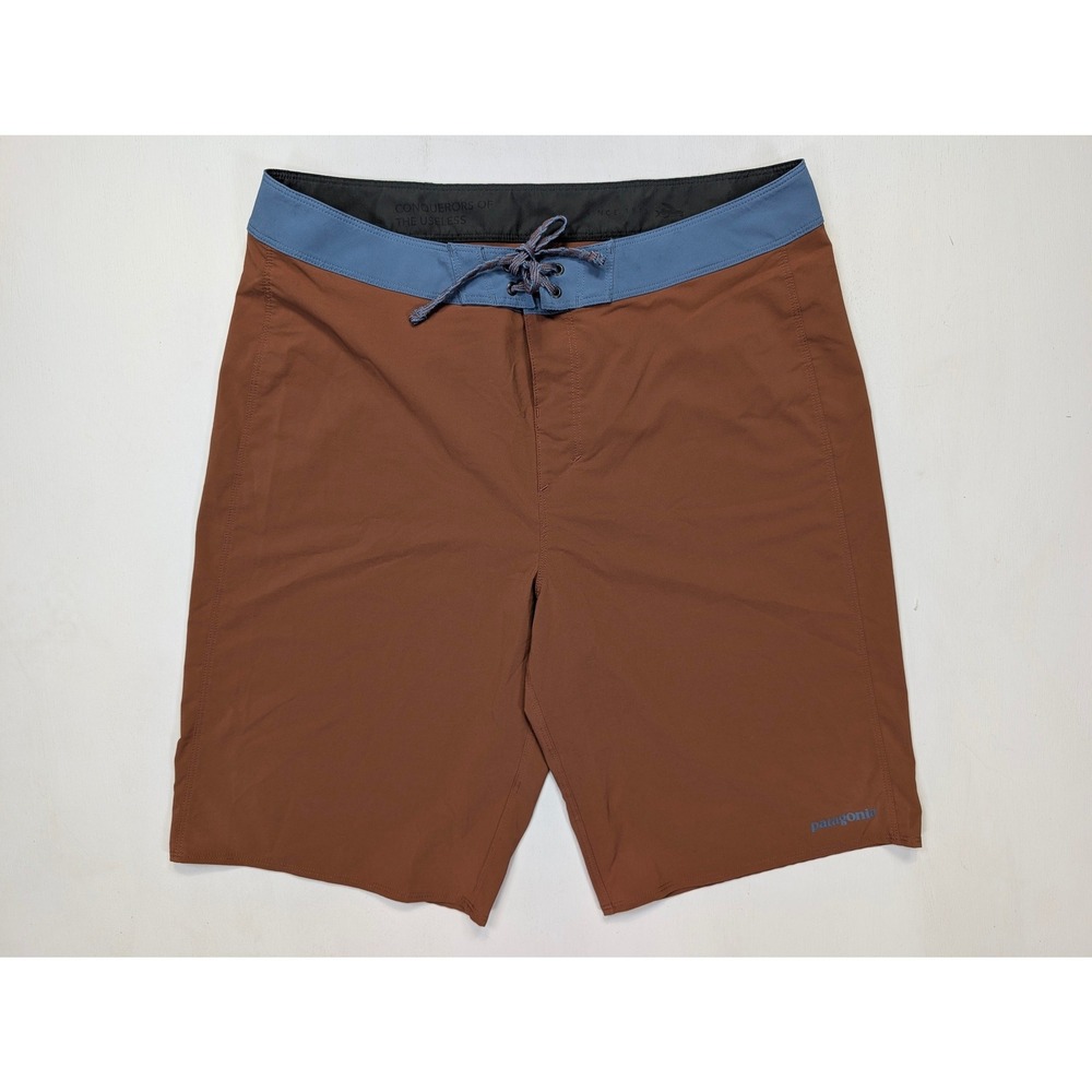 Patagonia Hydro Series Boardshorts Mens 33 Brown Blue Swim Trunks 86595